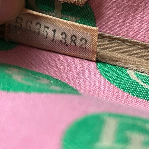 Dooney & Burke Sig. Pink & Green Polka Dot Handbag - Picture 11 of 13